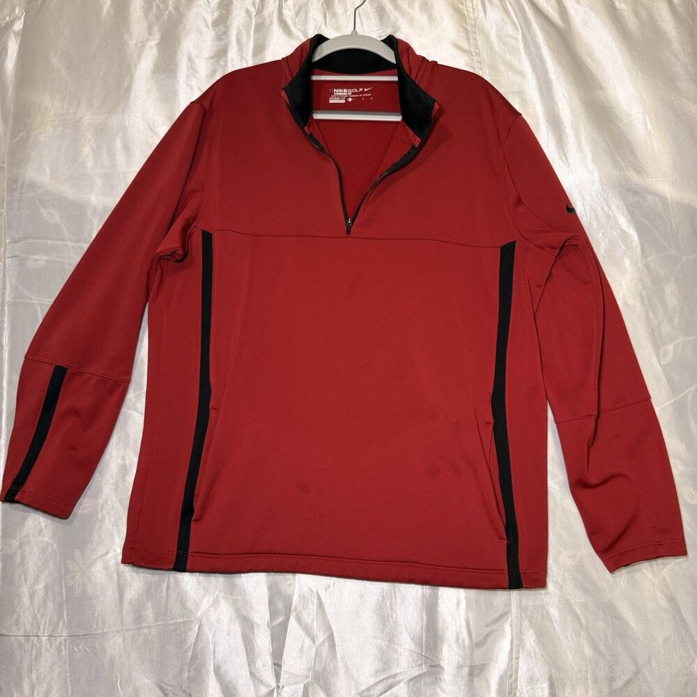 Nike Golf Men's Tour Performance 1/4 Zip Therma-fit Pullover Size XL Red & Black